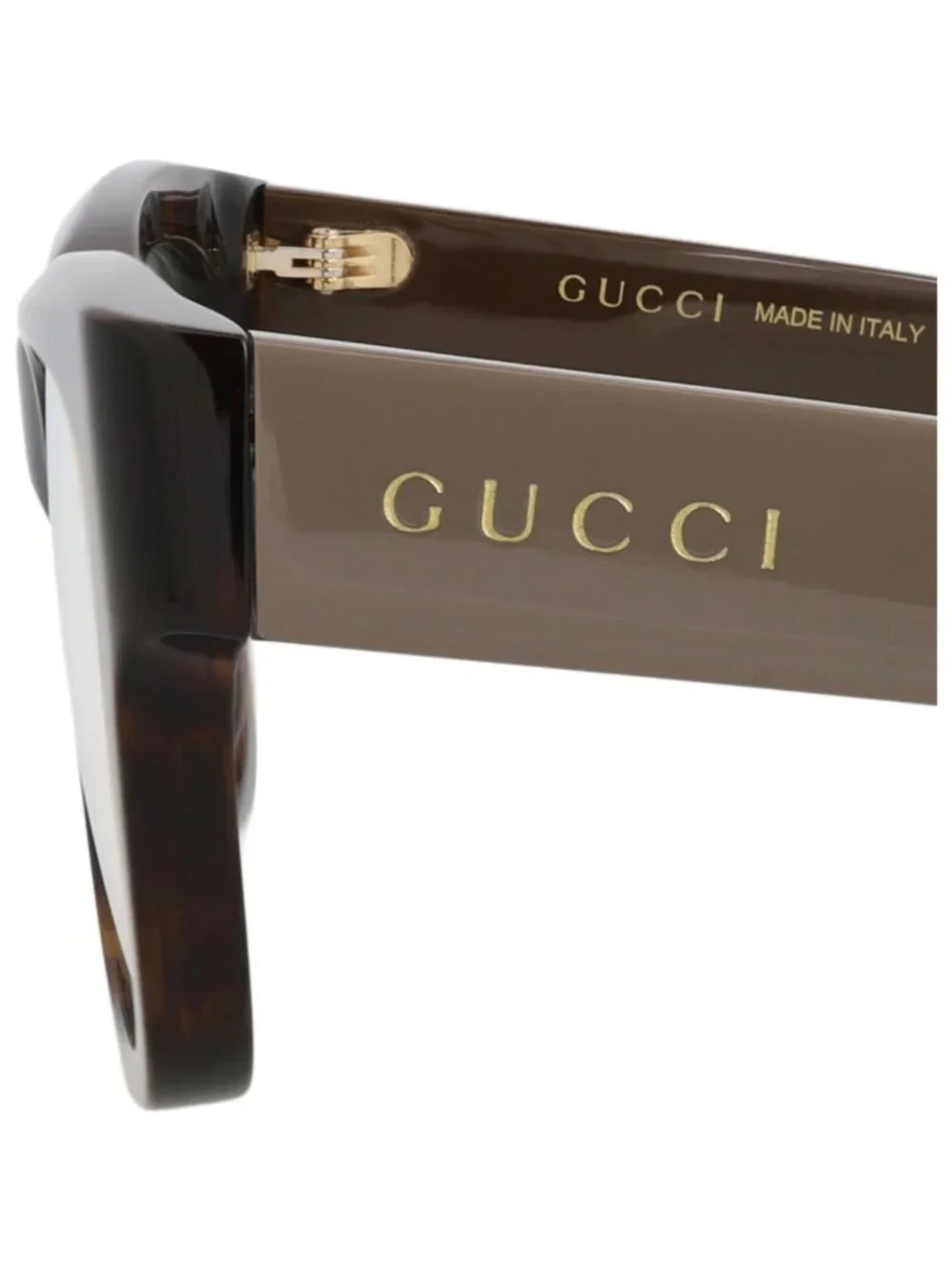 New Gucci Women's Eyeglasses Square Rectangle Recycled Acetate Frame Mens Havana